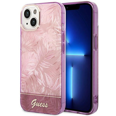 Husa Guess iPhone 14 Plus 6.7 "Roz / Roz Hardcase Jungle Collection