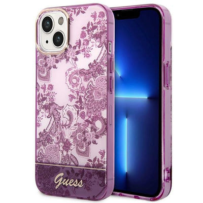 Husa Guess iPhone 14 Plus 6.7" Fuchsia/Fuschia Hardcase Porcelain Collection