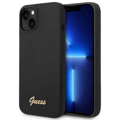 Husa Guess iPhone 14 Plus 6.7 "Negru / Negru Hard Silicone Vintage Auriu Logo