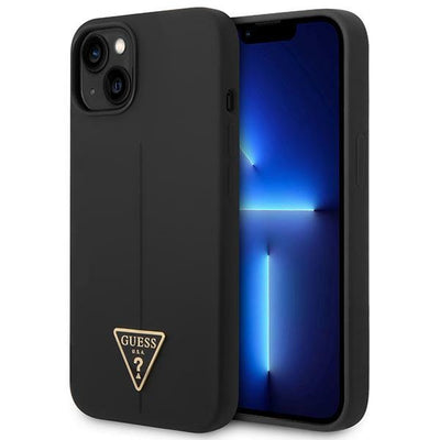Husa Guess iPhone 14 Plus 6.7" Negru/Negru Hardcase Silicone Triangle