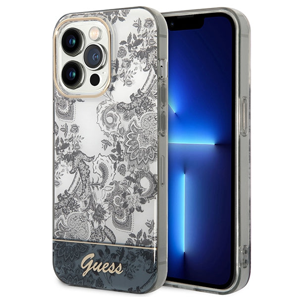 Husa Guess iPhone 14 Pro Max 6.7 "Gri / Gri Hardcase Porcelain Collection