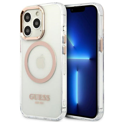 Husa Guess iPhone 13 Pro Max 6.7 "Auriu / Auriu Hard Metal Outline Magsafe