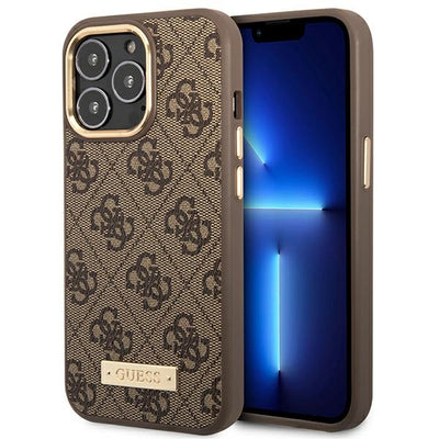Husa Guess Guhmp14lu4gprw iPhone 14 Pro 6.1 "Maro / Maro Hard 4G Logo Plate Magsafe