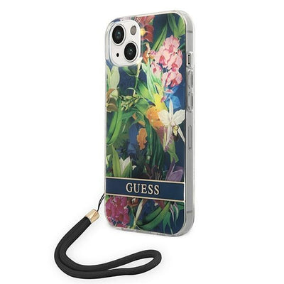 Curea Guess iPhone 14 Plus 6.7 "Albastru / Albastru Hardcase Flower