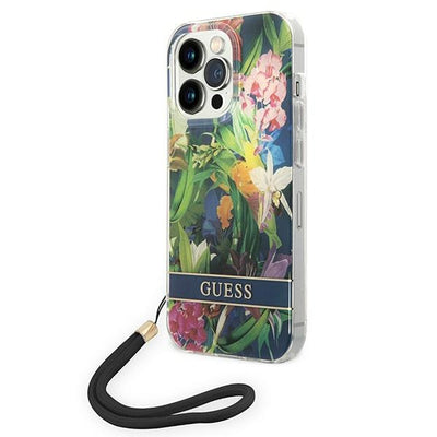 Curea Guess iPhone 14 Pro Max 6.7 "Albastru / Albastru Hardcase Flower