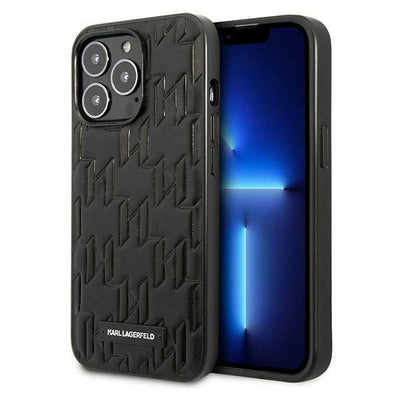 Husa Karl Lagerfeld Klhcp13lmnmp1k iPhone 13 Pro / 13 6.1 "Hardcase Negru / Negru Monogram Plaque