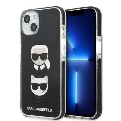 Husa Karl Lagerfeld Karl&Choupette Head pentru iPhone 13 - Negru