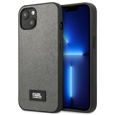 Husa Karl Lagerfeld Klhcp13ssfmp2dg iPhone 13 Mini 5,4 "Hardcase Argintiu / Argintiu Saffiano Plaque