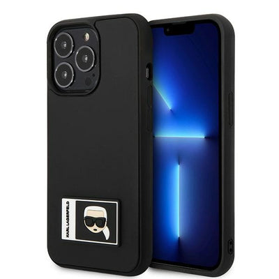 Husa Karl Lagerfeld Ikonik Patch pentru iPhone 13 Pro Max - Negru