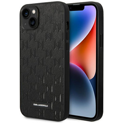 Husa Karl Lagerfeld iPhone 14 Plus 6.7 "Hardcase Negru / Negru Saffiano Mono Metal Logo