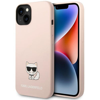 Husa Karl Lagerfeld iPhone 14 Plus 6.7 "Hardcase Roz deschis / Roz deschis Silicone Choupette Body