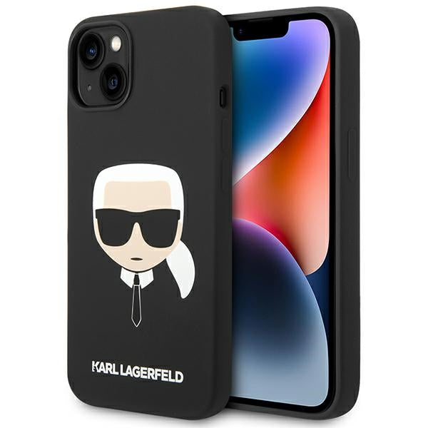 Husa Karl Lagerfeld iPhone 14 Plus 6.7 "Hardcase Negru / Negru Silicone Karl`S Head