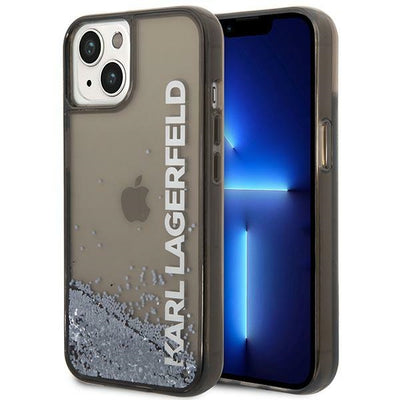 Husa Karl Lagerfeld iPhone 14 6.1 "Negru / Negru Hardcase Liquid Glitter Elong