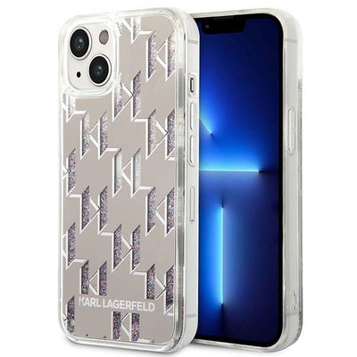 Husa Karl Lagerfeld iPhone 14 6.1 "Hardcase Argintiu / Argintiu Liquid Glitter Monogram