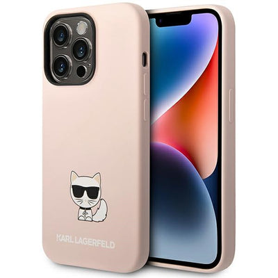 Husa Karl Lagerfeld iPhone 14 Pro Max 6.7 "Hardcase Roz deschis / Roz deschis Silicone Choupette Body