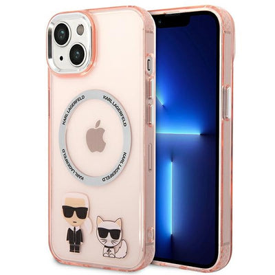 Husa Karl Lagerfeld iPhone 14 Plus 6.7 "Hardcase Roz / Roz Karl & Choupette Aluminum Magsafe