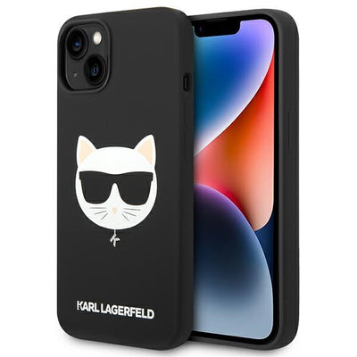 Husa Karl Lagerfeld iPhone 14 Plus 6.7 "Hardcase Negru / Negru Silicone Choupette Head Magsafe