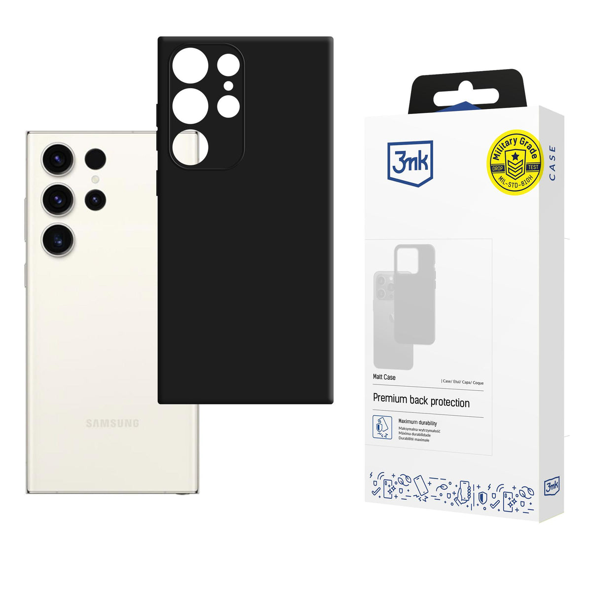 Husa 3mk Matt pentru Samsung Galaxy S23 Ultra - Negru