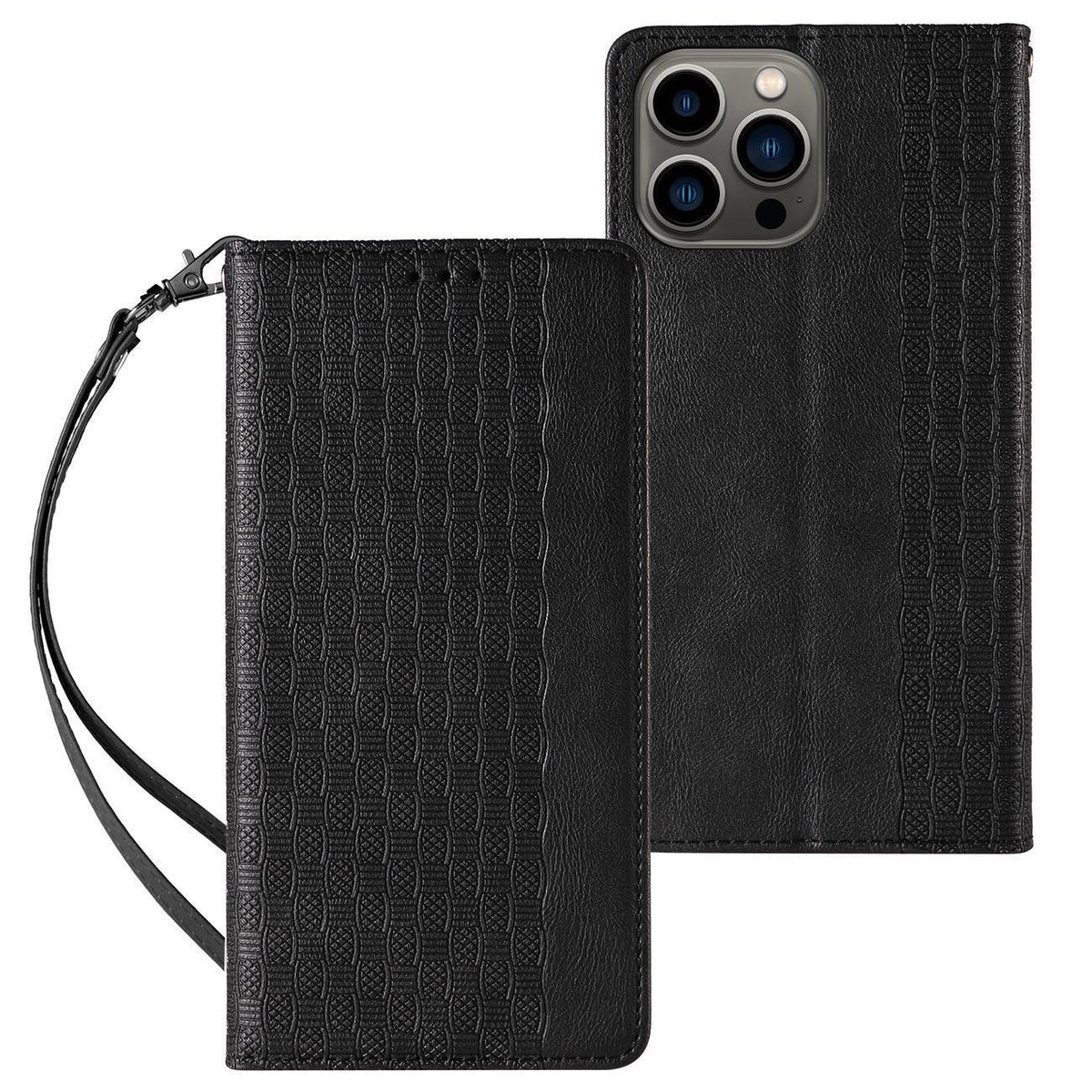 Husa Magnet Curea pentru Samsung Galaxy S23+ Flip Wallet Mini Lanyard Stand Negru