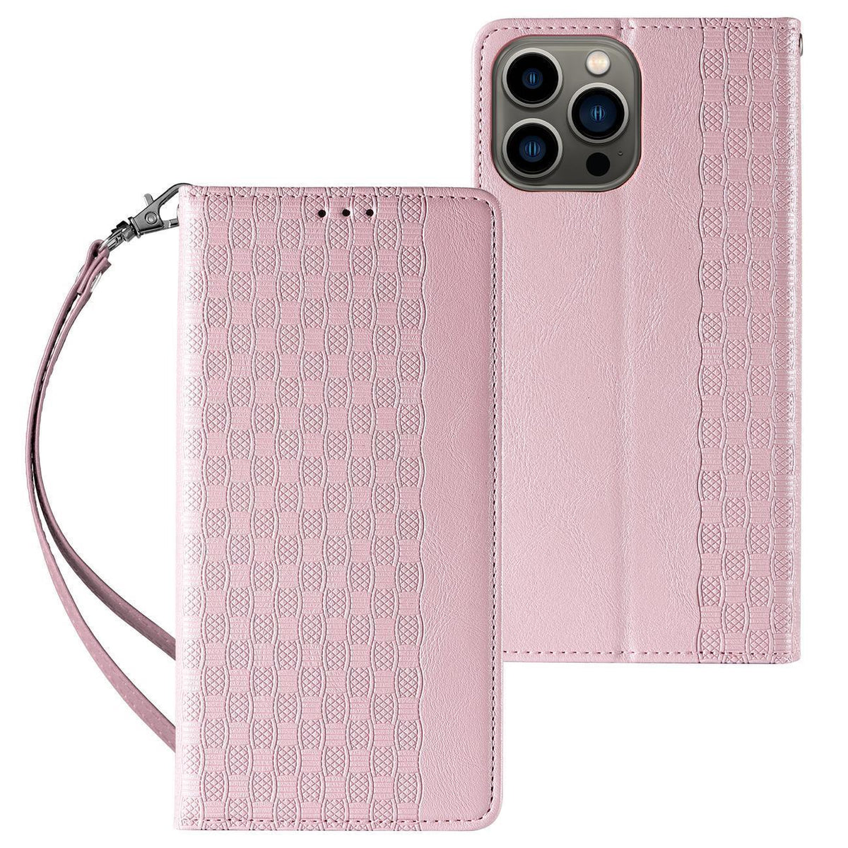 Husa Magnet Curea pentru Samsung Galaxy S23+ Flip Wallet Mini Lanyard Stand Roz