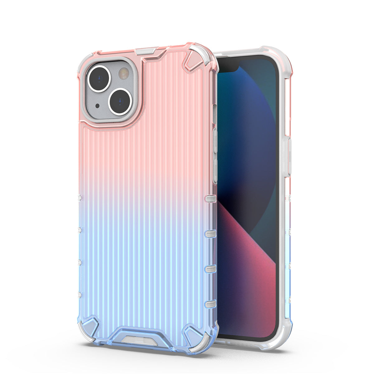 Husa Ombre Protect pentru iPhone 14 Roz And Albastru Armored