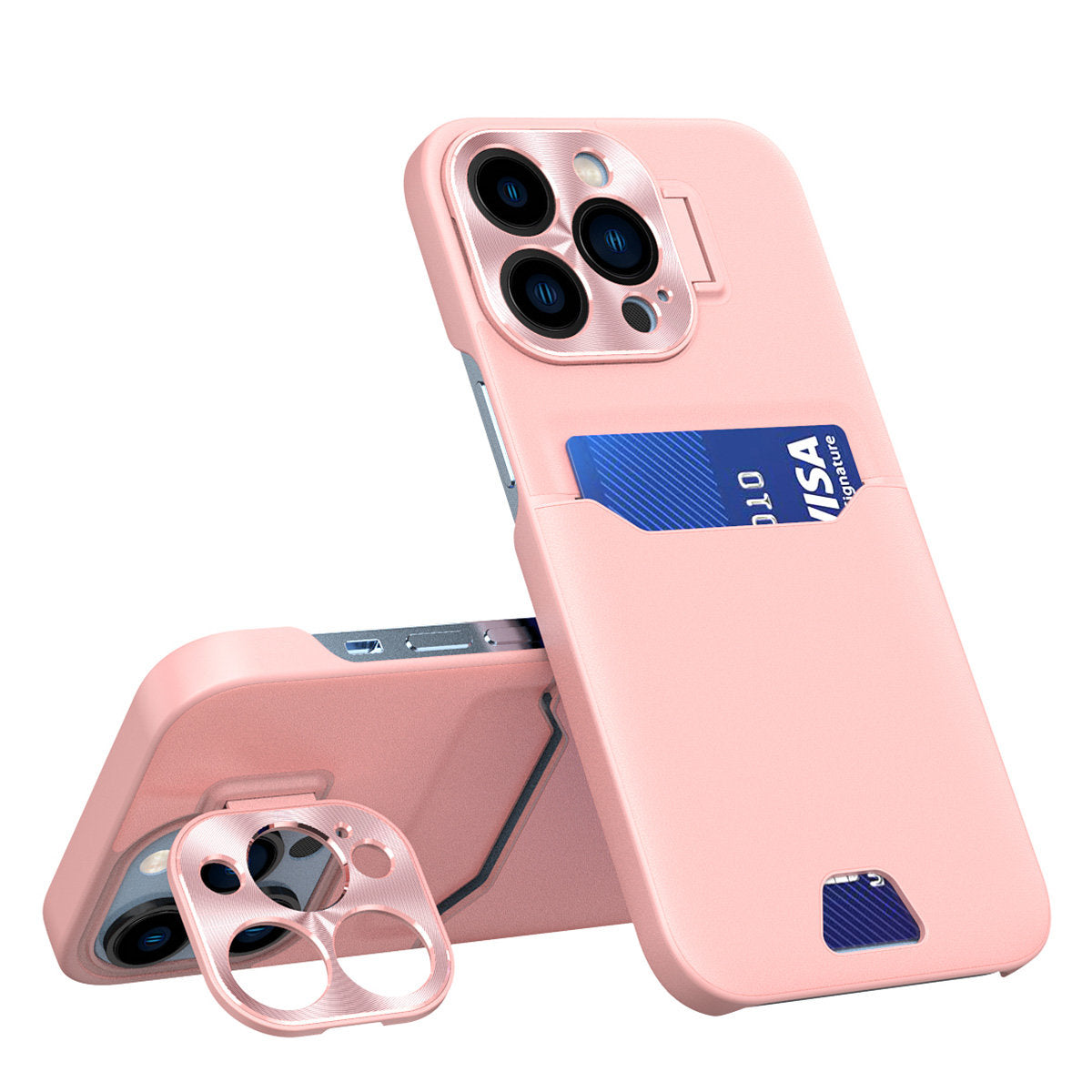 Husa Leather Stand pentru Samsung Galaxy S23 Ultra Cover Card Wallet cu Stand Roz