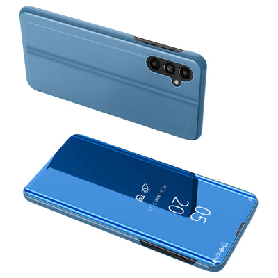 Husa Transparent View Cover pentru Samsung Galaxy A14 Flip Cover Albastru