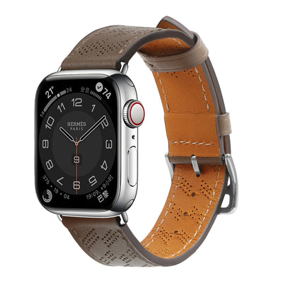 Curea Leather pentru Apple Watch 38 / 40 / 41 Mm Band Bracelet - Maro inchis