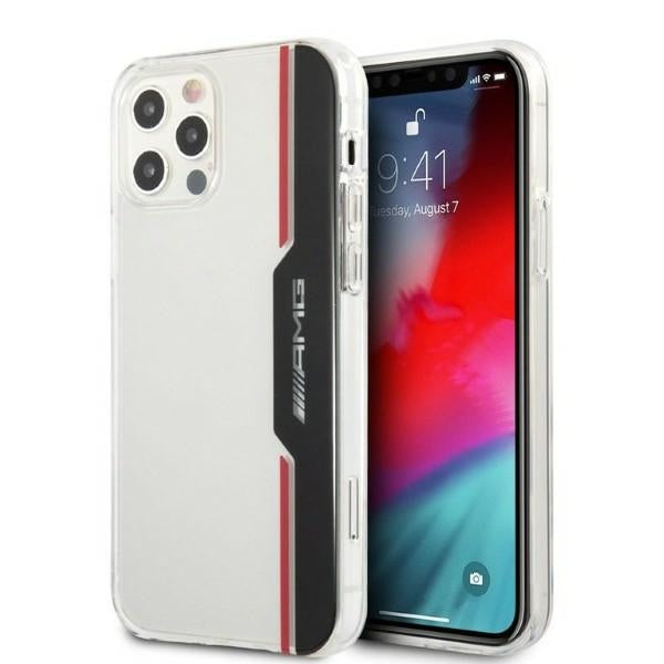 Husa AMG Electroplate Vertical pentru iPhone 12 / iPhone 12 Pro - Transparent