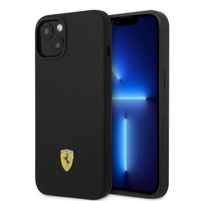 Husa Ferrari Fehmsip14sbk iPhone 14 6.1" Negru/Negru Hardcase Silicone Metal Logo Magsafe