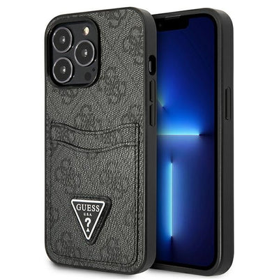 Husa Guess Guhcp13lp4tpk iPhone 13 Pro / 13 6.1" Negru/Negru Hardcase 4G Triangle Logo Cardslot