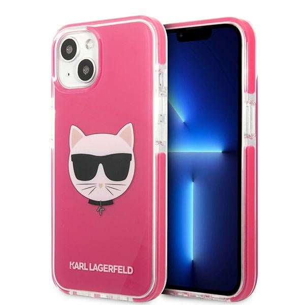Husa Karl Lagerfeld Choupette Head Na iPhone 13 Mini - Fuksjowy