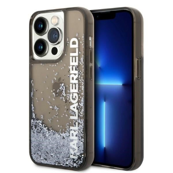 Husa Karl Lagerfeld Liquid Glitter Elong pentru iPhone 14 Pro - Negru