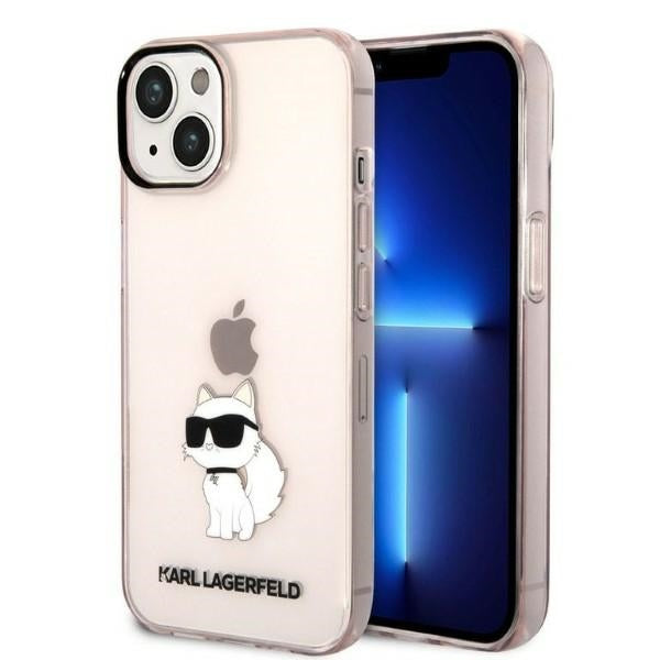 Husa Karl Lagerfeld iPhone 14 Plus 6.7" Roz/Roz Hardcase Ikonik Choupette