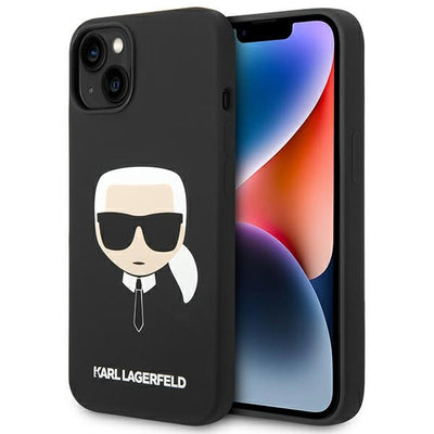 Husa Karl Lagerfeld Silicone Karl's Head Magsafe pentru iPhone 14 Plus - Negru