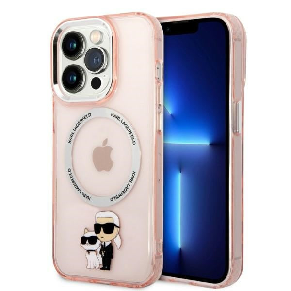 Husa Karl Lagerfeld Iconic Karl&Choupette Magsafe Na iPhone 14 Pro Max - Roz