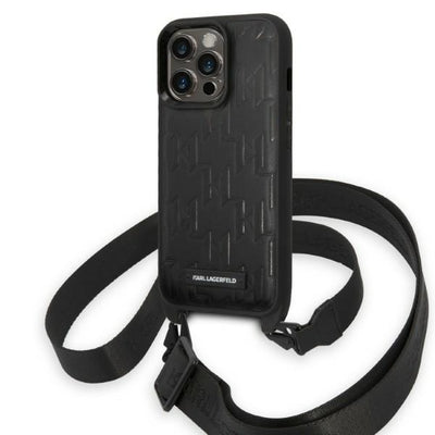 Curea Karl Lagerfeld Klhcp14lstmmk iPhone 14 Pro 6.1" Hardcase Negru/Negru Monogram Plaque Logo