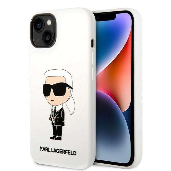 Husa Karl Lagerfeld iPhone 14 Plus 6.7" Hardcase Alb/Alb Silicone Ikonik