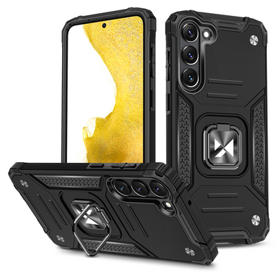 Husa Wozinsky Ring Armor pentru Samsung Galaxy S23 Armored Cover Magnetic Suport Ring Negru