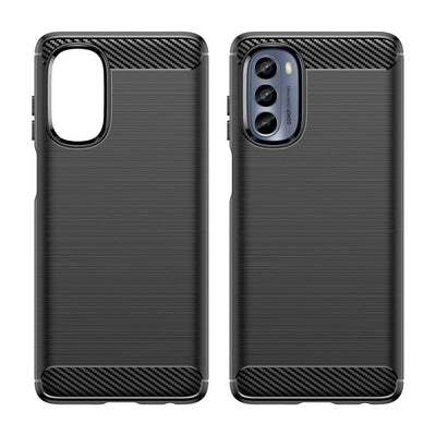 Husa Carbon pentru Motorola Moto G62 5G Flexible Silicone Carbon Cover Negru