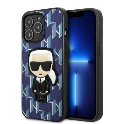 Husa Karl Lagerfeld iPhone 13 Pro / 13 6.1" Hardcase Albastru/Albastru Monogram Ikonik Patch