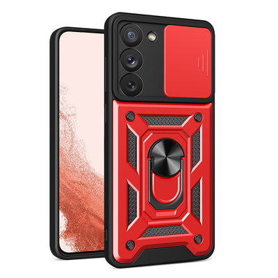 Husa Hybrid Armor Camshield pentru Samsung Galaxy S23+ Armored Cover cu Camera Cover Rosu