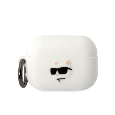Husa Karl Lagerfeld AirPods Pro 2 Cover Alb/Alb Silicone Choupette Head 3D
