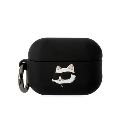 Husa Karl Lagerfeld AirPods Pro 2 Cover Negru/Negru Silicone Choupette Head 3D