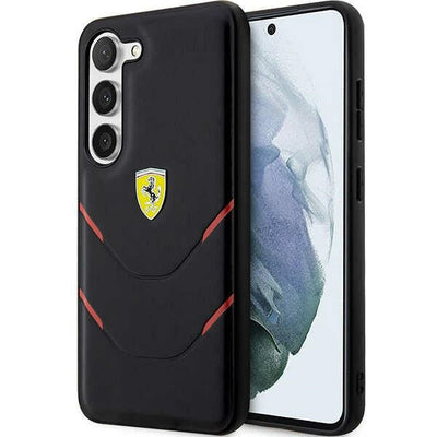 Husa Ferrari S23+ S916 Negru/Negru Hardcase Hot Stamp Lines