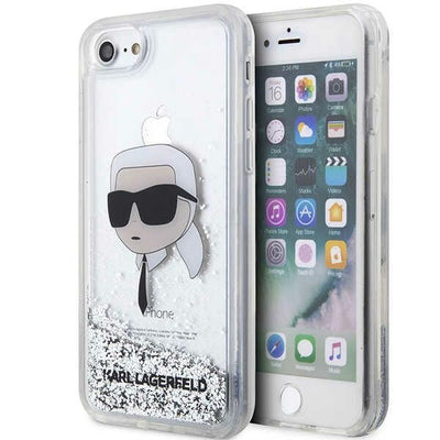 Husa Karl Lagerfeld iPhone 7/8/ SE 2020/2022 Argintiu/Argintiu Hardcase Glitter Karl Head
