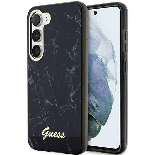 Husa Guess S23 +S916 Negru/Negru Hardcase Marble
