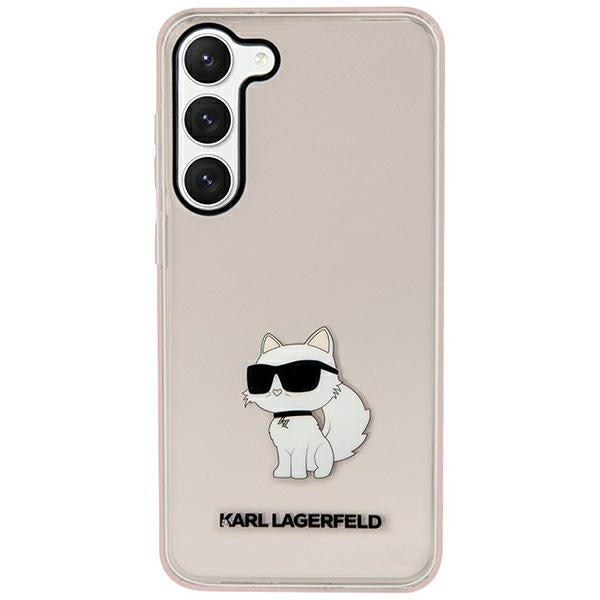 Husa Karl Lagerfeld S23 S911 Roz/Roz Hardcase Ikonik Choupette