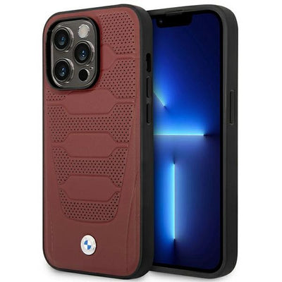 Husa BMW Bmhmp14l22rpsr iPhone 14 Pro 6.1" Burgundy/Burgundy Leather Seats Pattern Magsafe