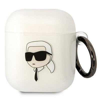 Husa Karl Lagerfeld AirPods 1/2 Cover Transparent Karl`S Head
